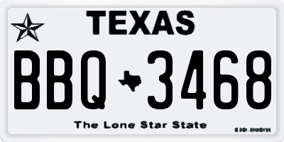 TX license plate BBQ3468