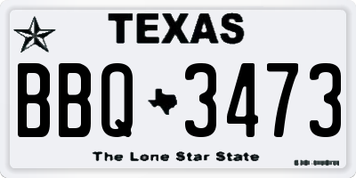 TX license plate BBQ3473
