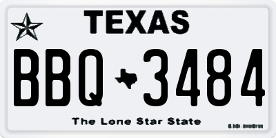 TX license plate BBQ3484