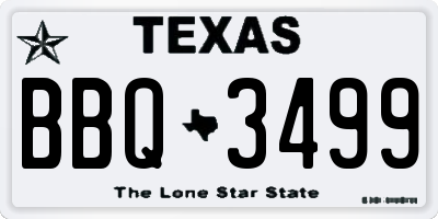 TX license plate BBQ3499