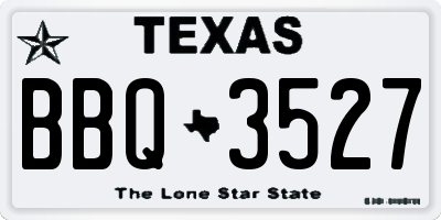 TX license plate BBQ3527