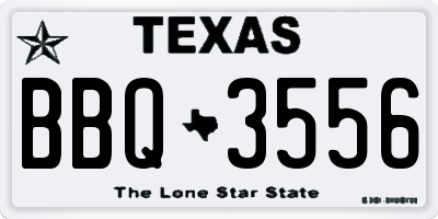 TX license plate BBQ3556