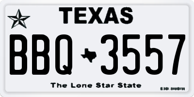 TX license plate BBQ3557