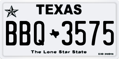 TX license plate BBQ3575