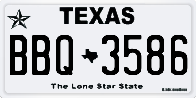 TX license plate BBQ3586
