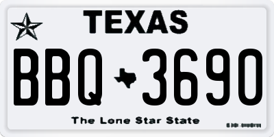TX license plate BBQ3690