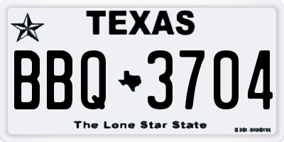 TX license plate BBQ3704