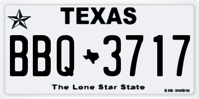 TX license plate BBQ3717