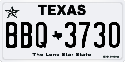 TX license plate BBQ3730
