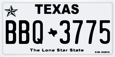 TX license plate BBQ3775