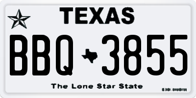 TX license plate BBQ3855
