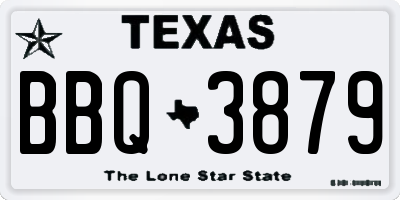 TX license plate BBQ3879
