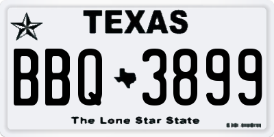 TX license plate BBQ3899