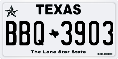 TX license plate BBQ3903