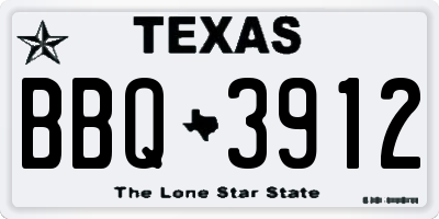 TX license plate BBQ3912