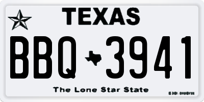 TX license plate BBQ3941