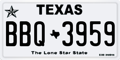 TX license plate BBQ3959