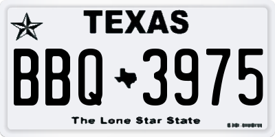 TX license plate BBQ3975