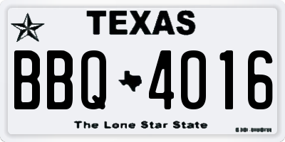 TX license plate BBQ4016