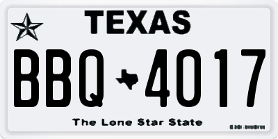 TX license plate BBQ4017