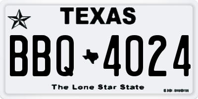 TX license plate BBQ4024