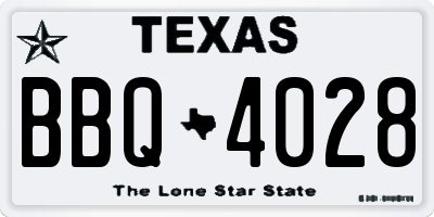 TX license plate BBQ4028