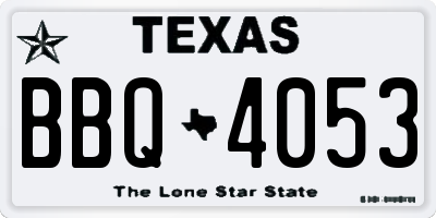 TX license plate BBQ4053