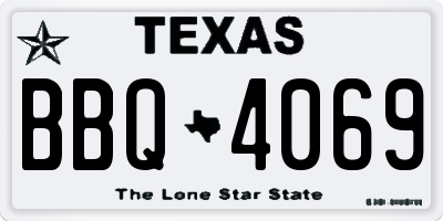 TX license plate BBQ4069