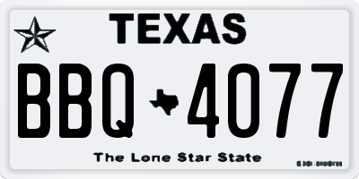 TX license plate BBQ4077