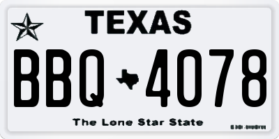 TX license plate BBQ4078