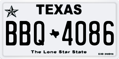 TX license plate BBQ4086