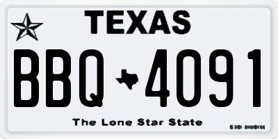 TX license plate BBQ4091
