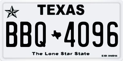 TX license plate BBQ4096