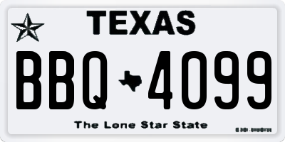 TX license plate BBQ4099