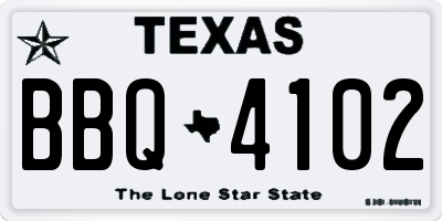 TX license plate BBQ4102