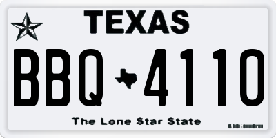 TX license plate BBQ4110