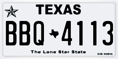 TX license plate BBQ4113