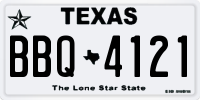 TX license plate BBQ4121