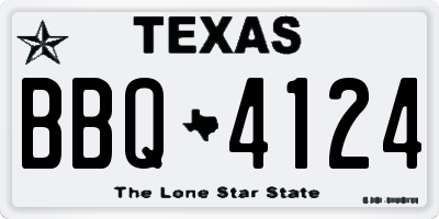 TX license plate BBQ4124