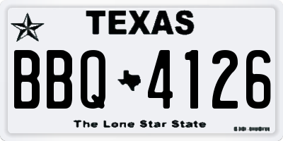 TX license plate BBQ4126
