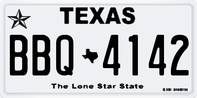 TX license plate BBQ4142