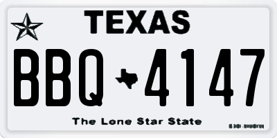 TX license plate BBQ4147