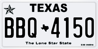 TX license plate BBQ4150