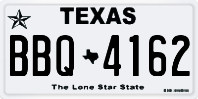 TX license plate BBQ4162