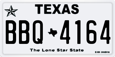TX license plate BBQ4164