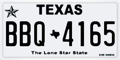 TX license plate BBQ4165