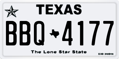 TX license plate BBQ4177