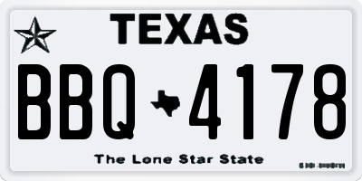 TX license plate BBQ4178