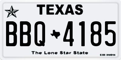 TX license plate BBQ4185