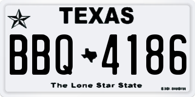 TX license plate BBQ4186